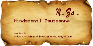 Mindszenti Zsuzsanna névjegykártya